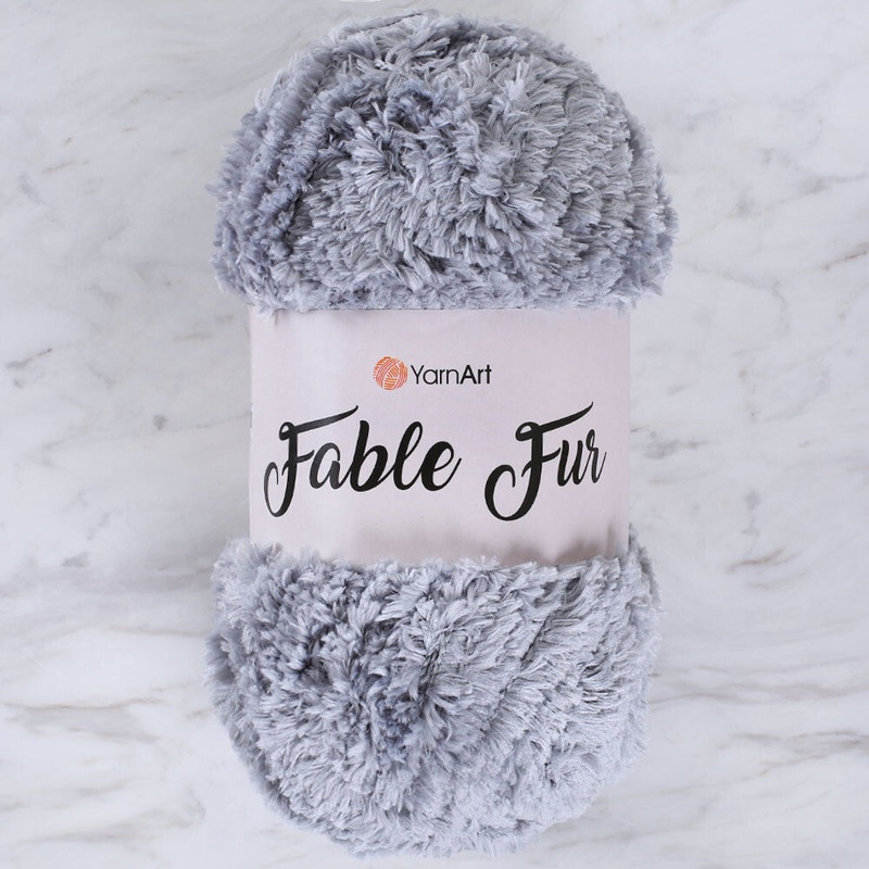 YarnArt Fable Fur Yarn- Grey – 972
