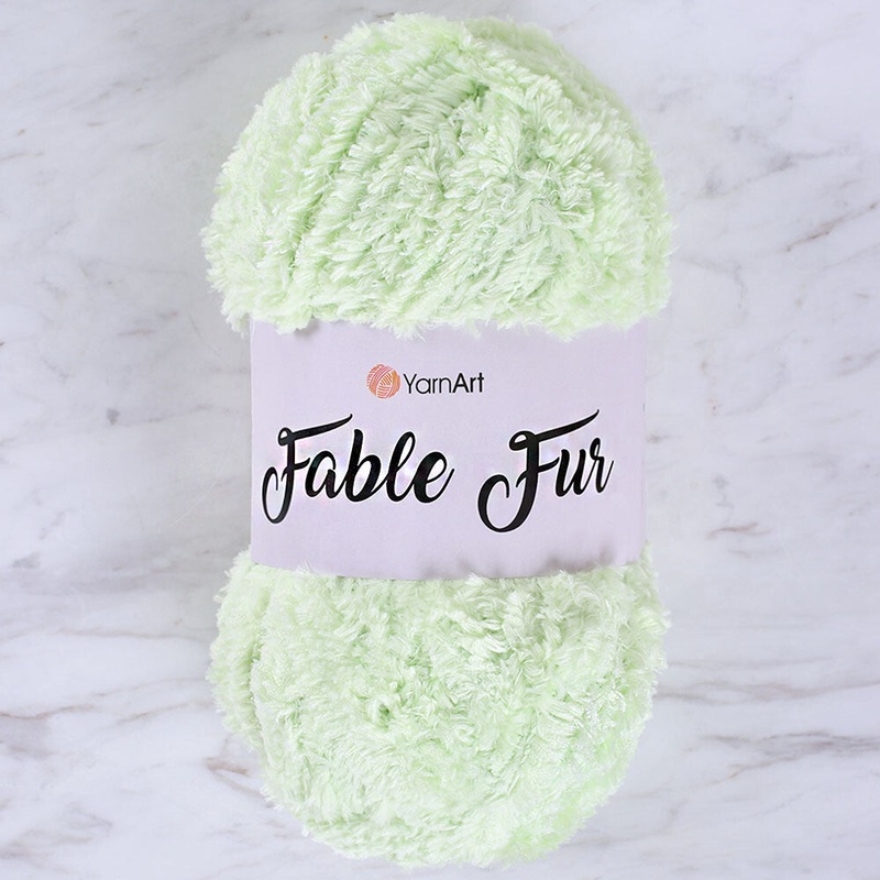 YarnArt Fable Fur Yarn- Light Green – 983