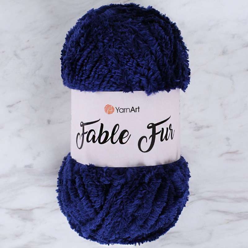 YarnArt Fable Fur Yarn- Navy Blue – 987