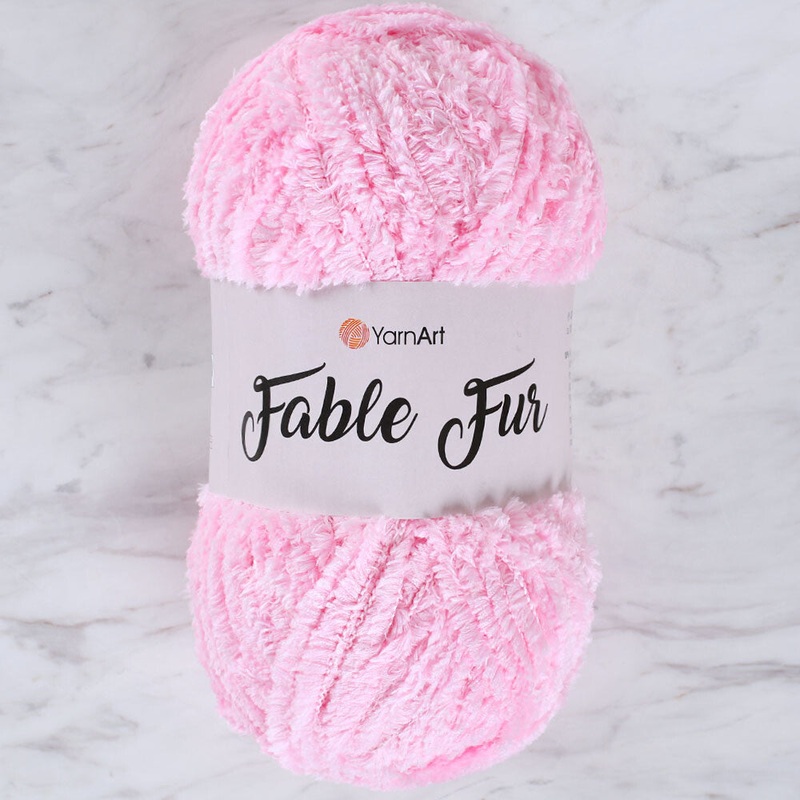 YarnArt Fable Fur Yarn- Pink – 977