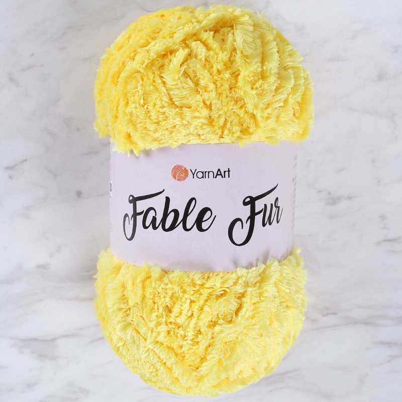 YarnArt Fable Fur Yarn- Yellow – 984