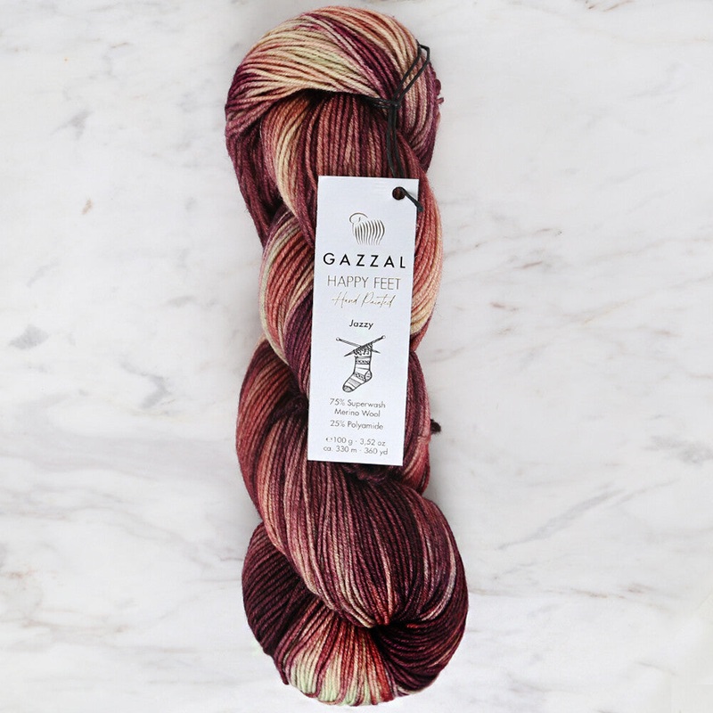 Gazzal Happy Feet Socks Knitting Yarn , Variegated – 3260