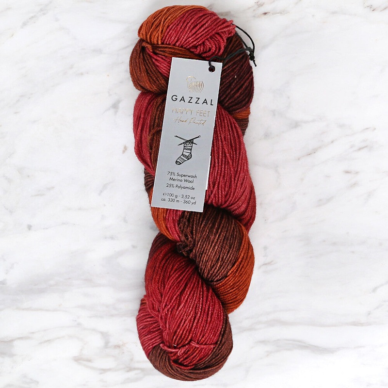 Gazzal Happy Feet Socks Knitting Yarn , Variegated – 3268
