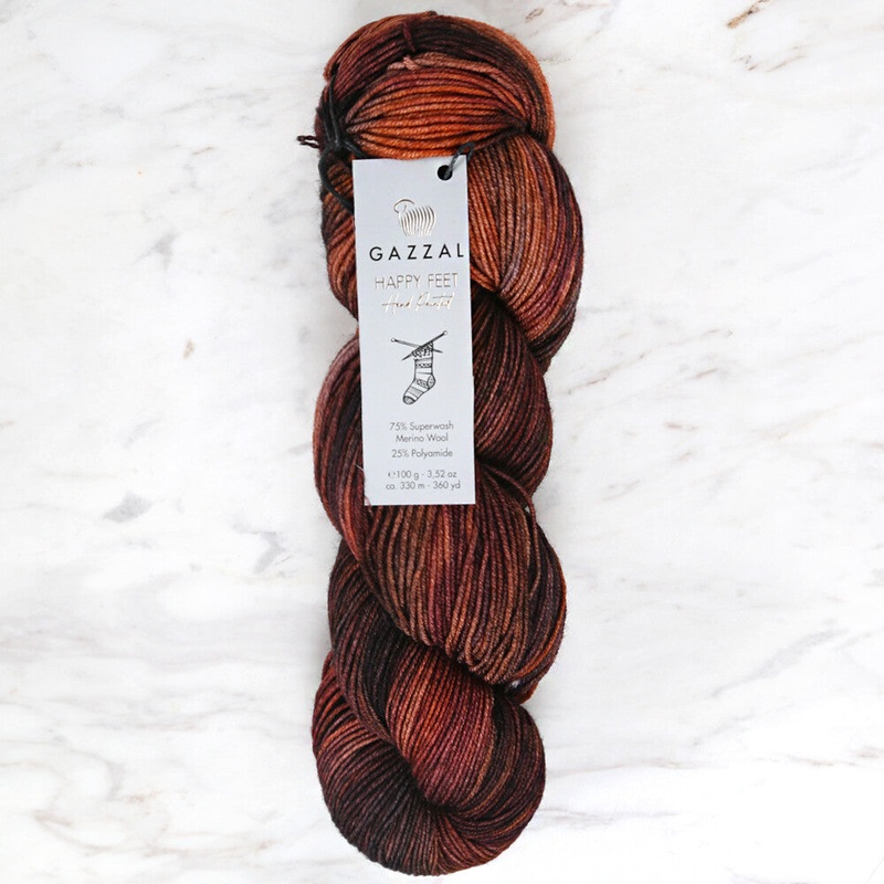 Gazzal Happy Feet Socks Knitting Yarn , Variegated – 3270