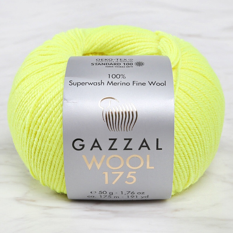 Gazzal Wool 175 50 Gr Yarn, Neon Yellow – 353