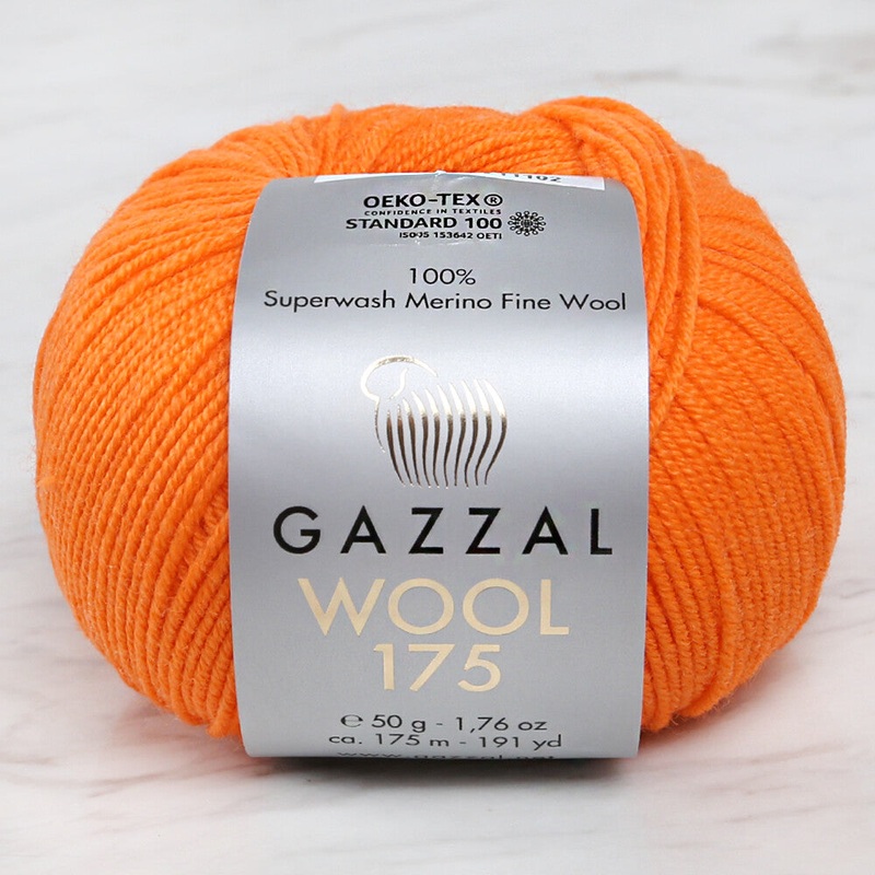 Gazzal Wool 175 50 Gr Yarn, Orange – 354