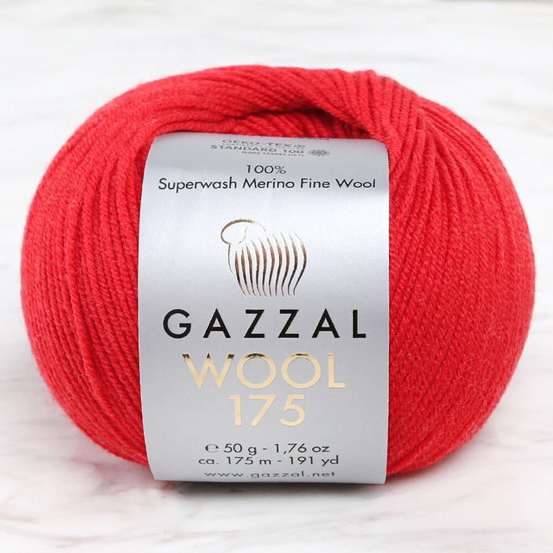Gazzal Wool 175 50 Gr Yarn, Red – 338