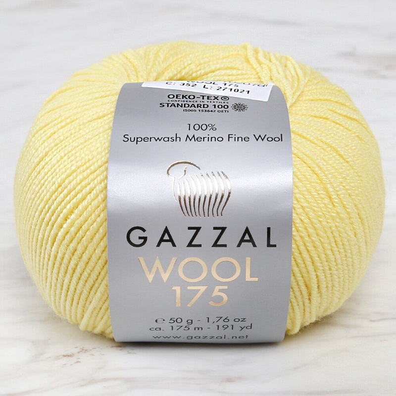 Gazzal Wool 175 50 Gr Yarn, Yellow – 352