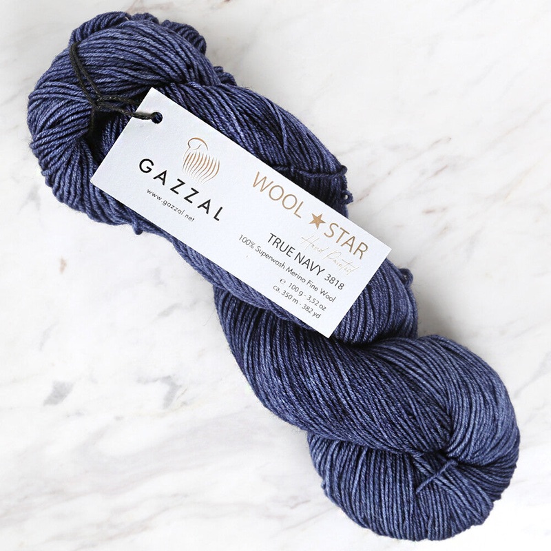 Gazzal Wool Star Yarn, Blue – 3818