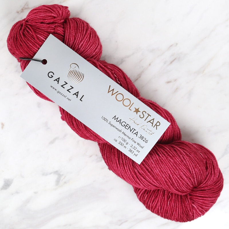 Gazzal Wool Star Yarn, Plum – 3826