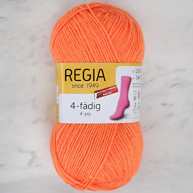 Schachenmayr Regia 4-PLY 50gr Sock Yarn, Orange – 02092
