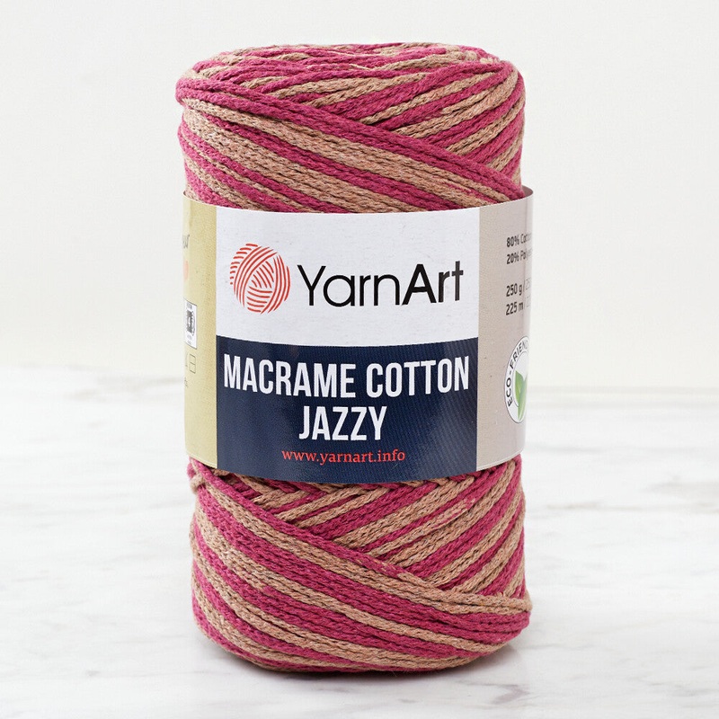 YarnArt Macrame Cotton Jazz Yarn, Variegated – 1206