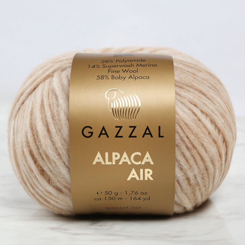 Gazzal Alpaca Air Knitting Yarn , Beige – C:74