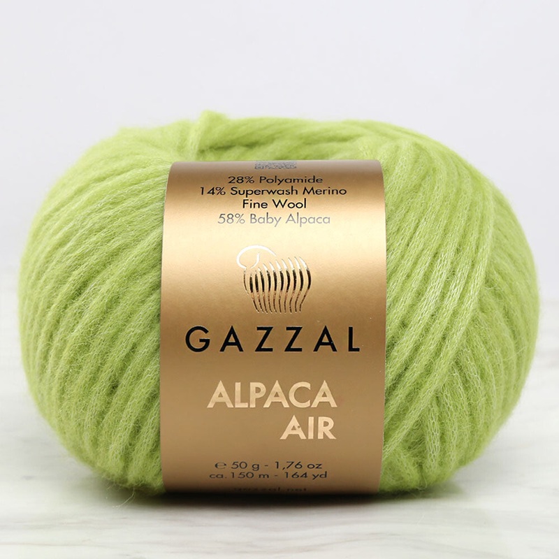 Gazzal Alpaca Air Knitting Yarn, Green – C:92