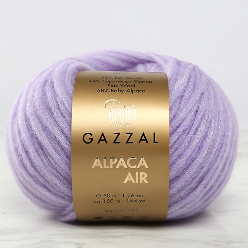 Gazzal Alpaca Air Knitting Yarn, Lilac – C:90