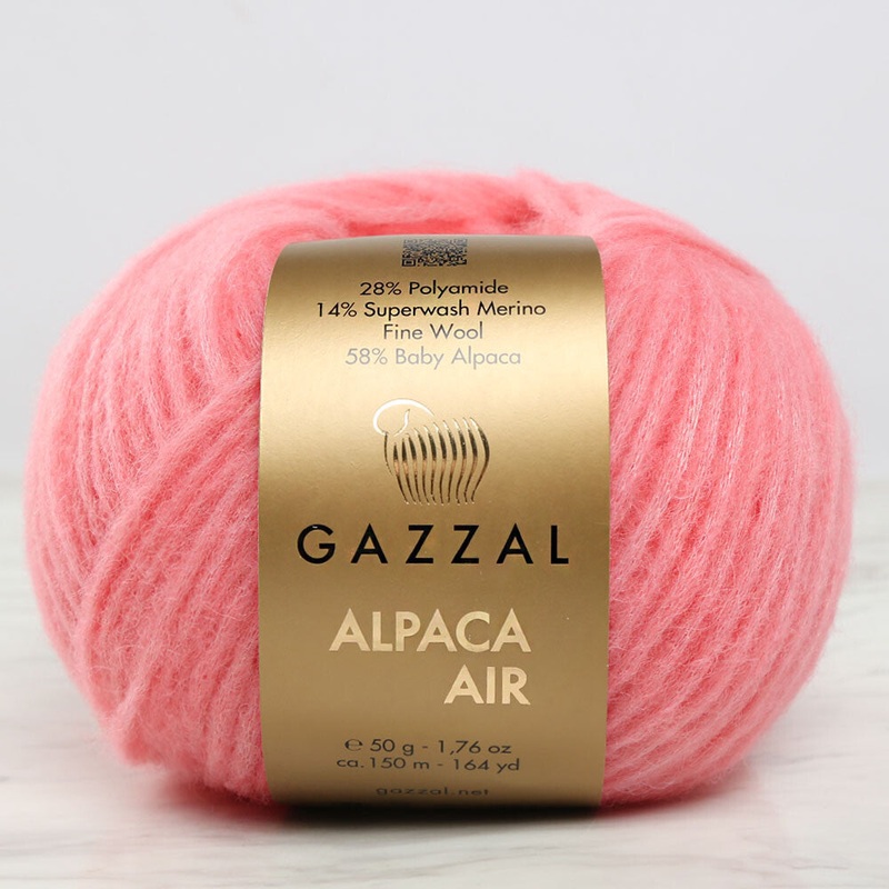 Gazzal Alpaca Air Knitting Yarn, Pink – C:85