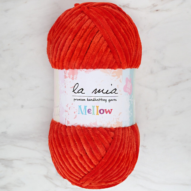 La Mia Mellow Chenille Yarn, Orange – 925