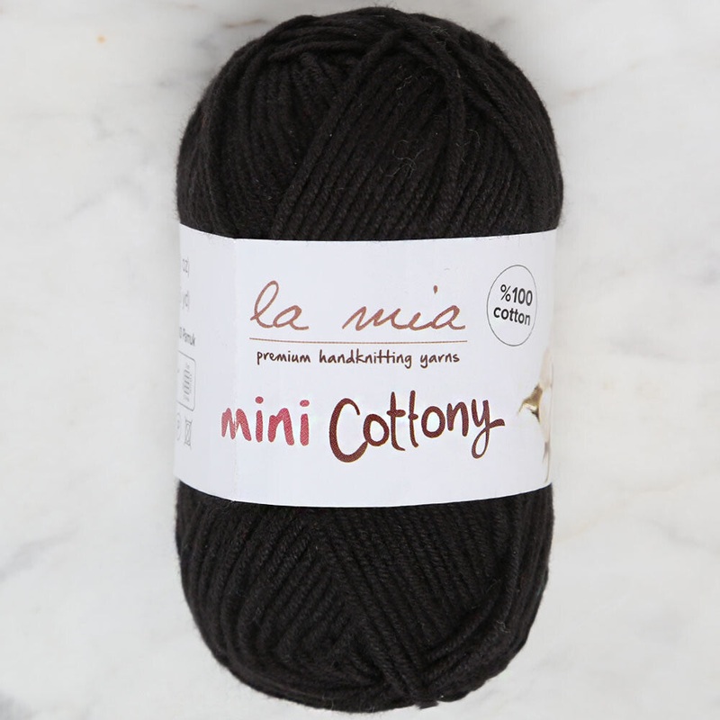 La Mia Mini Cottony 25 g Baby Yarn Black – L021
