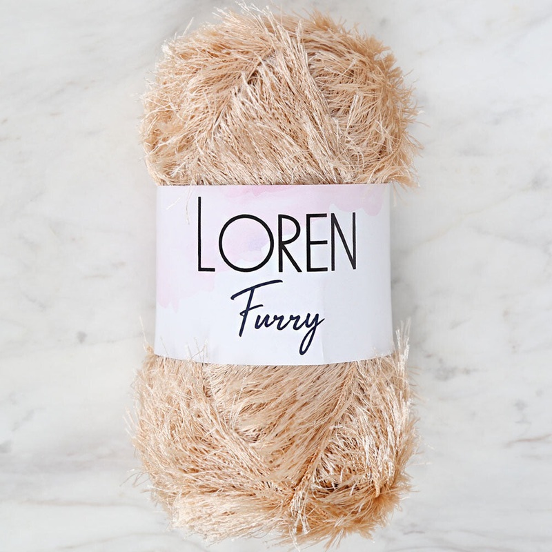 Loren Furry Knitting Yarn, Beige – RF100