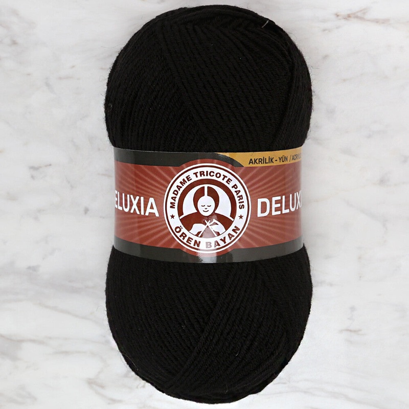 Madame Tricote Paris Deluxia Knitting Yarn, Black – 999