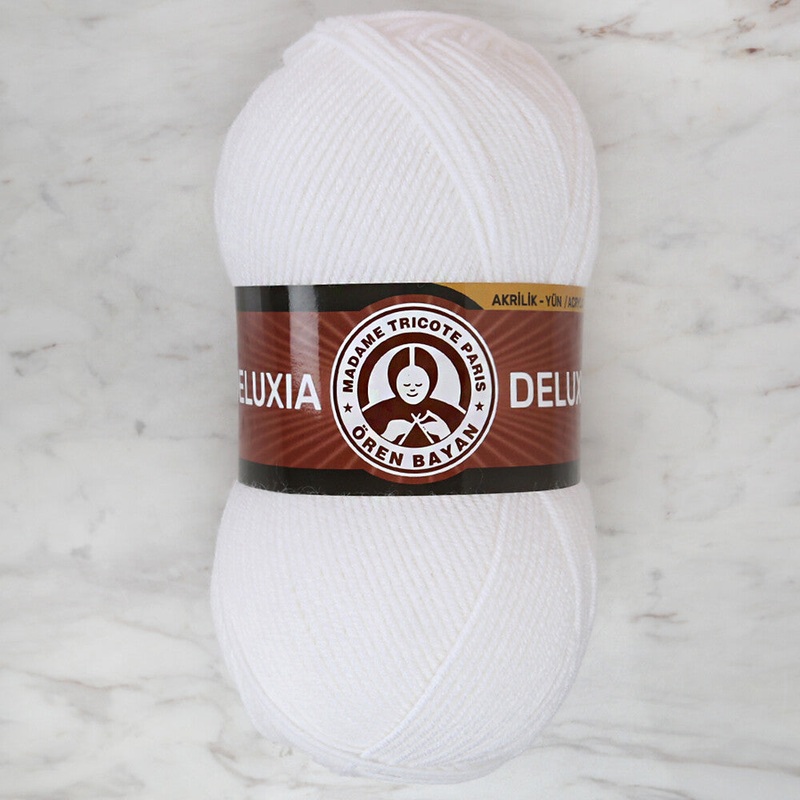 Madame Tricote Paris Deluxia Knitting Yarn, White – 100