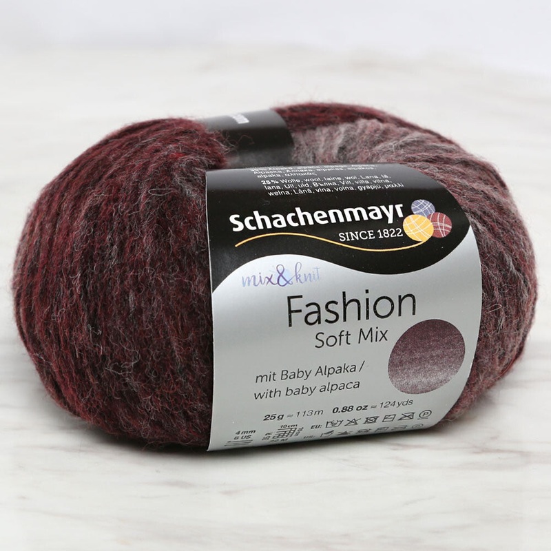 Schachenmayr Fashion Soft Mix Yarn, Burgundy Degrade – 00139