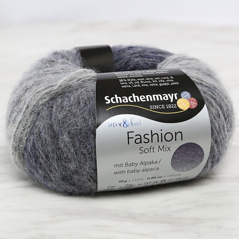 Schachenmayr Fashion Soft Mix Yarn, Grey Degrade – 00150