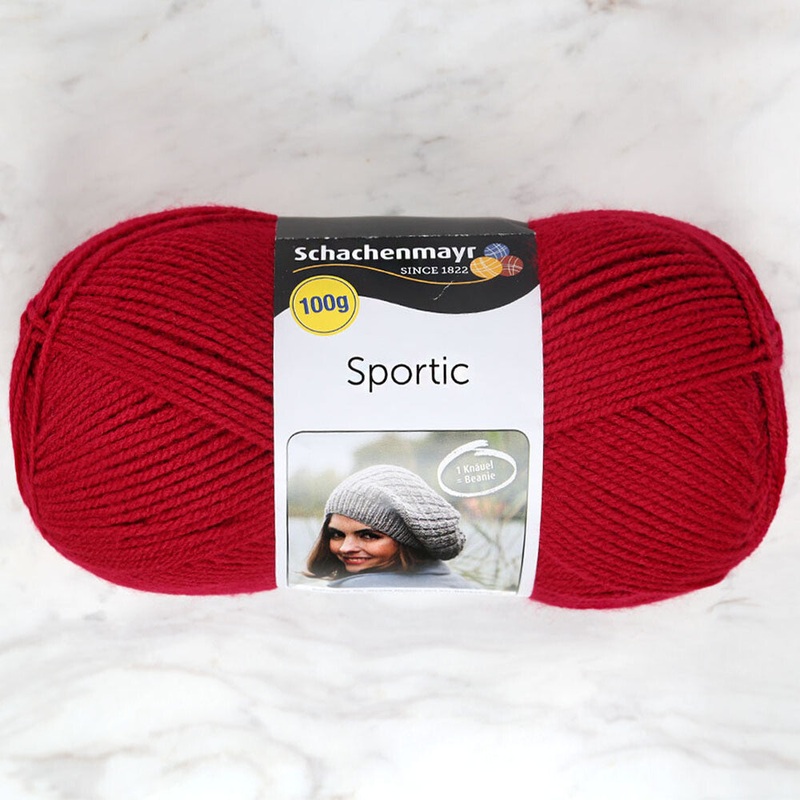 Schachenmayr Sportic Knitting Yarn, Dark Red – 08309
