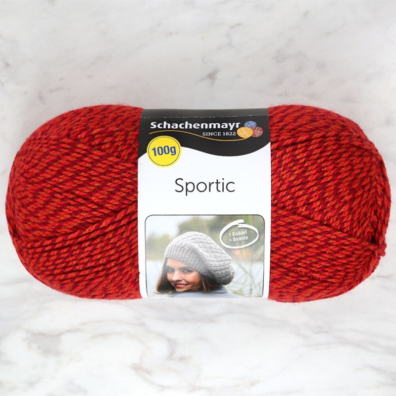 Schachenmayr Sportic Knitting Yarn, Red – 08189