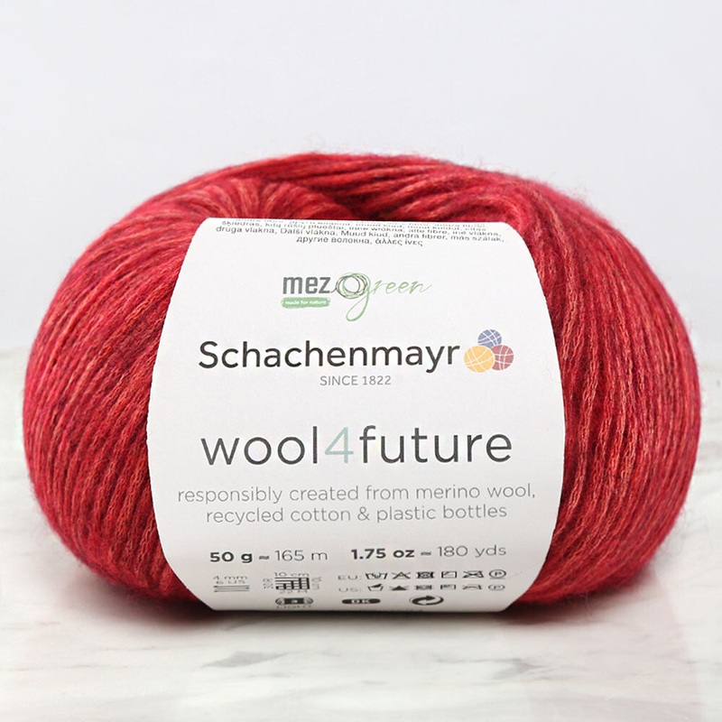 Schachenmayr wool4future Yarn, Red – 9807594-00033