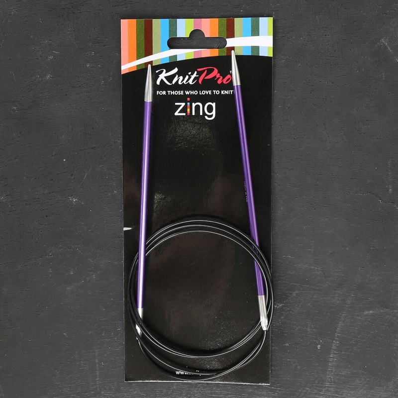 KnitPro Zing 3.75 mm 100 Cm Metal Circular Needles, Purple – 47158