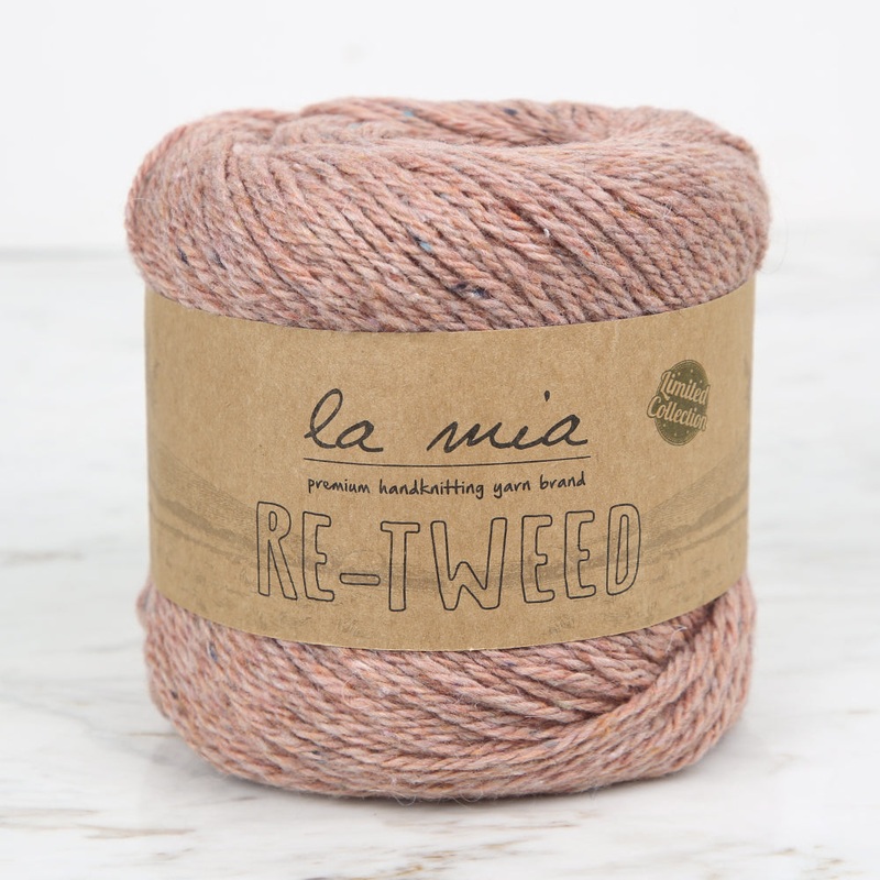 La Mia Re-Tweed Melange Yarn, Dried Rose – L157