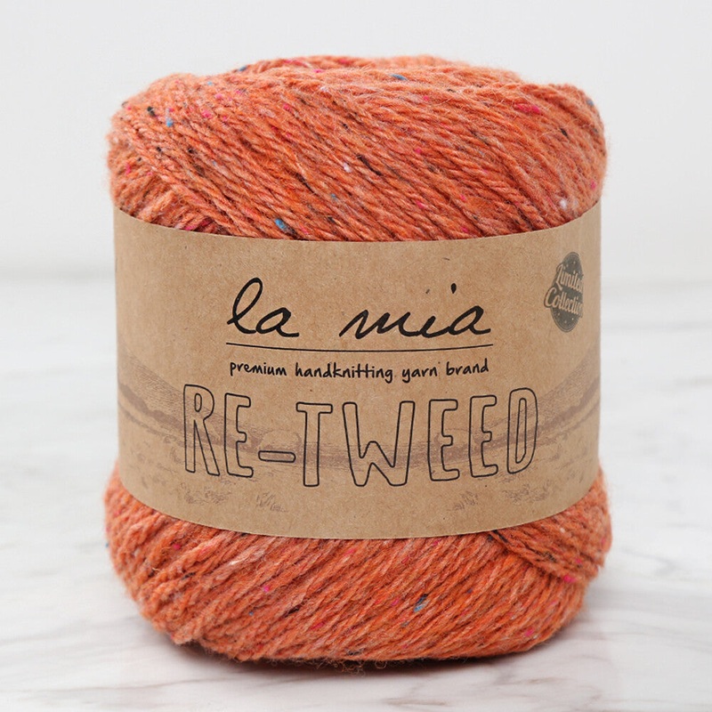La Mia Re-Tweed Melange Yarn, Orange – L144