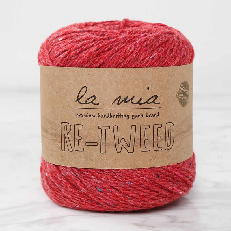 La Mia Re-Tweed Melange Yarn, Red – L165