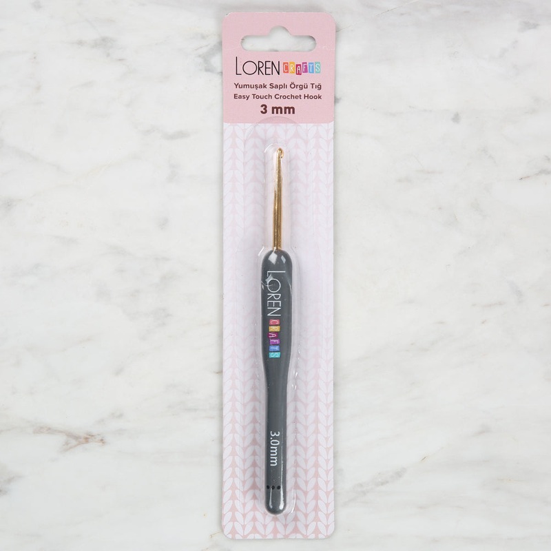 Loren Crafts Golden Tip Soft Handle Wool Crochet Hook LRN – 041 3 mm