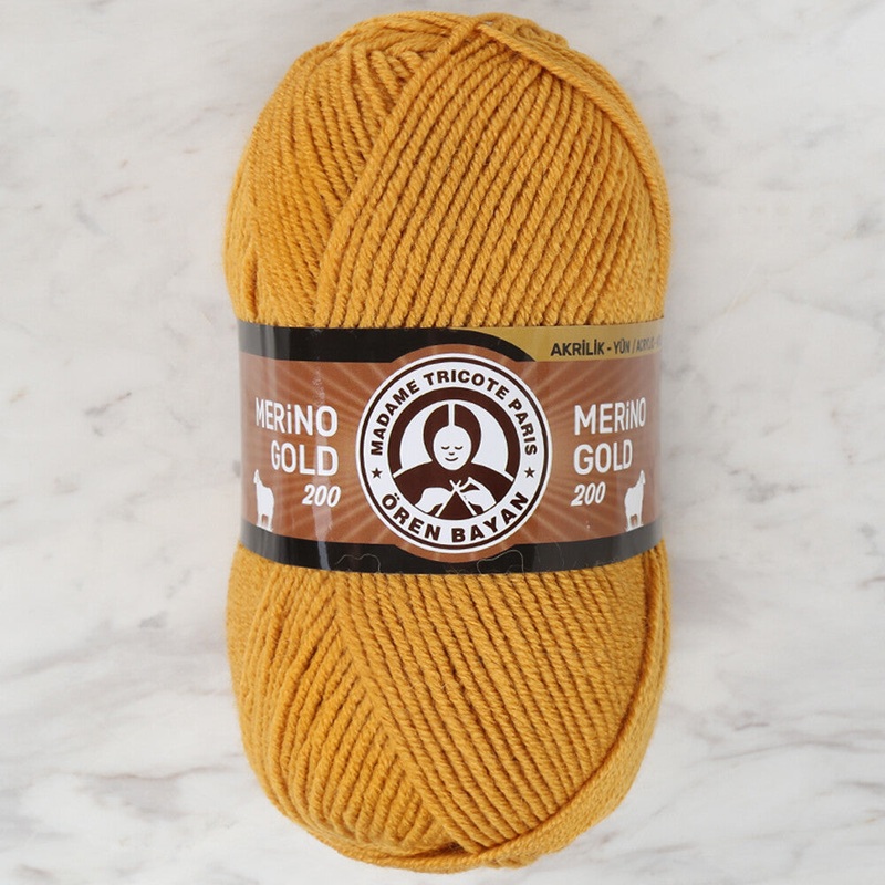 Madame Tricote Paris Merino Gold 200 Mustard Knitting Yarn – 115