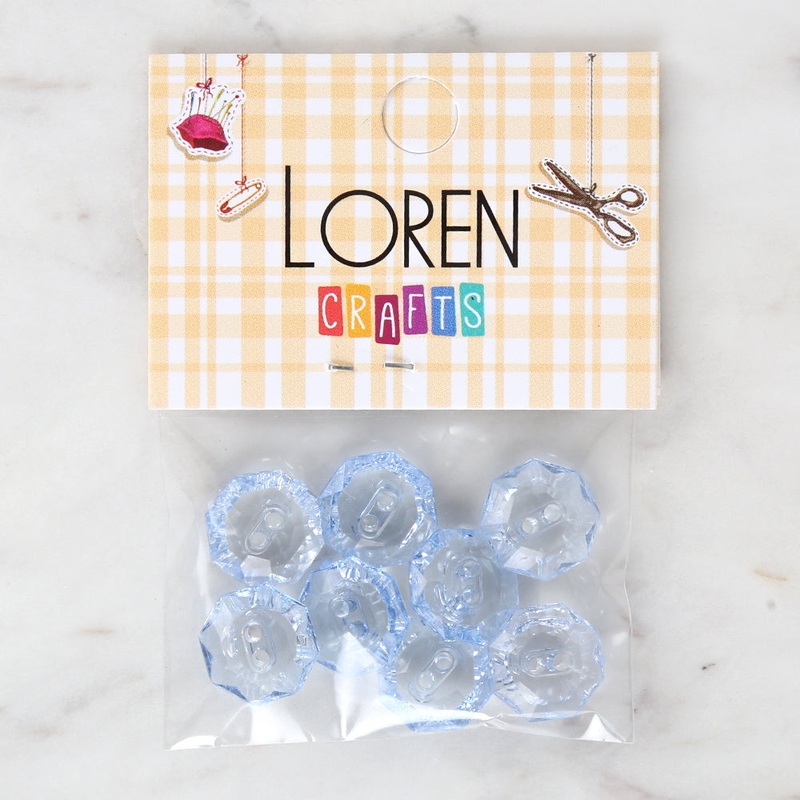 Loren Crafts 8-piece Blue Button – 3068