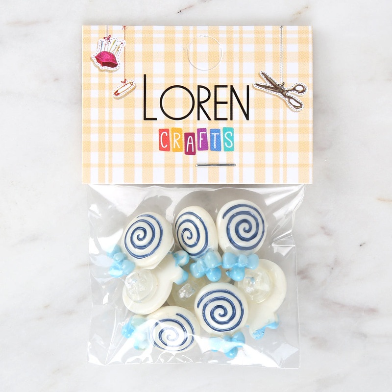 Loren Crafts 8-piece Blue Sugar Button – 3026