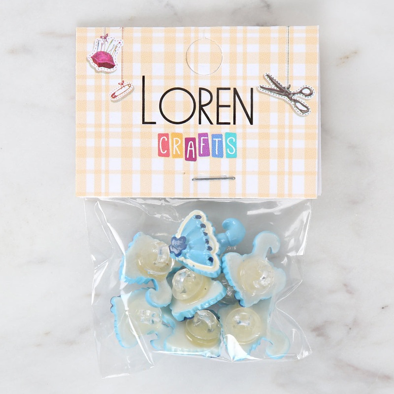 Loren Crafts 8-piece Blue Umbrella Button – 3010