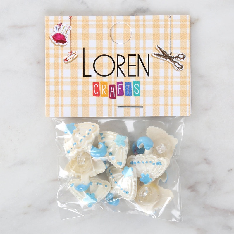 Loren Crafts 8-piece Blue Umbrella Button – 3012