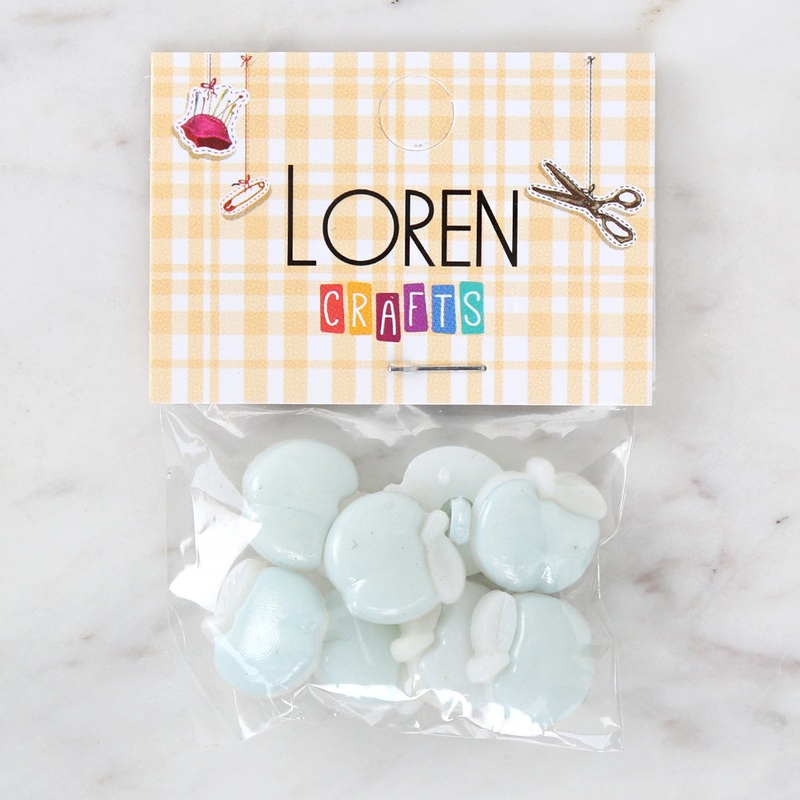 Loren Crafts 8-piece Green Apple Button – 3007