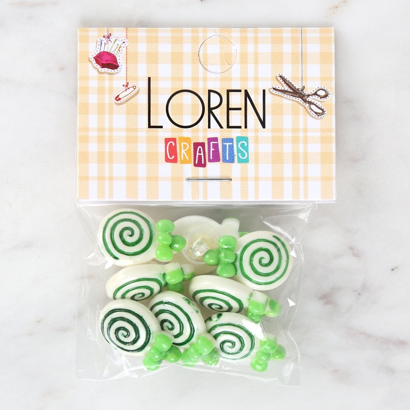Loren Crafts 8-piece Green Sugar Button – 3024
