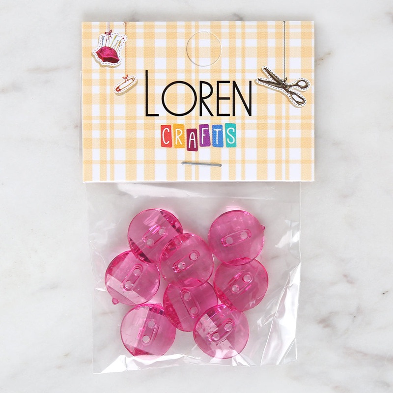 Loren Crafts 8-piece Pink Button – 3061