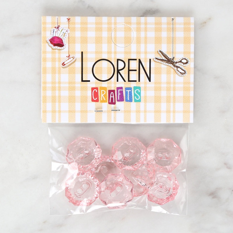 Loren Crafts 8-piece Pink Button – 3064