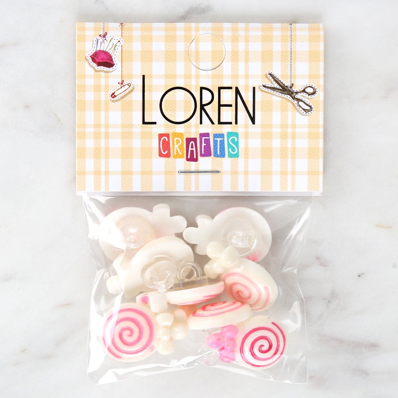 Loren Crafts 8-piece Pink Sugar Button – 3025