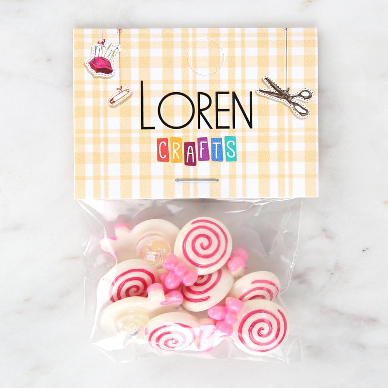 Loren Crafts 8-piece Pink Sugar Button – 3028
