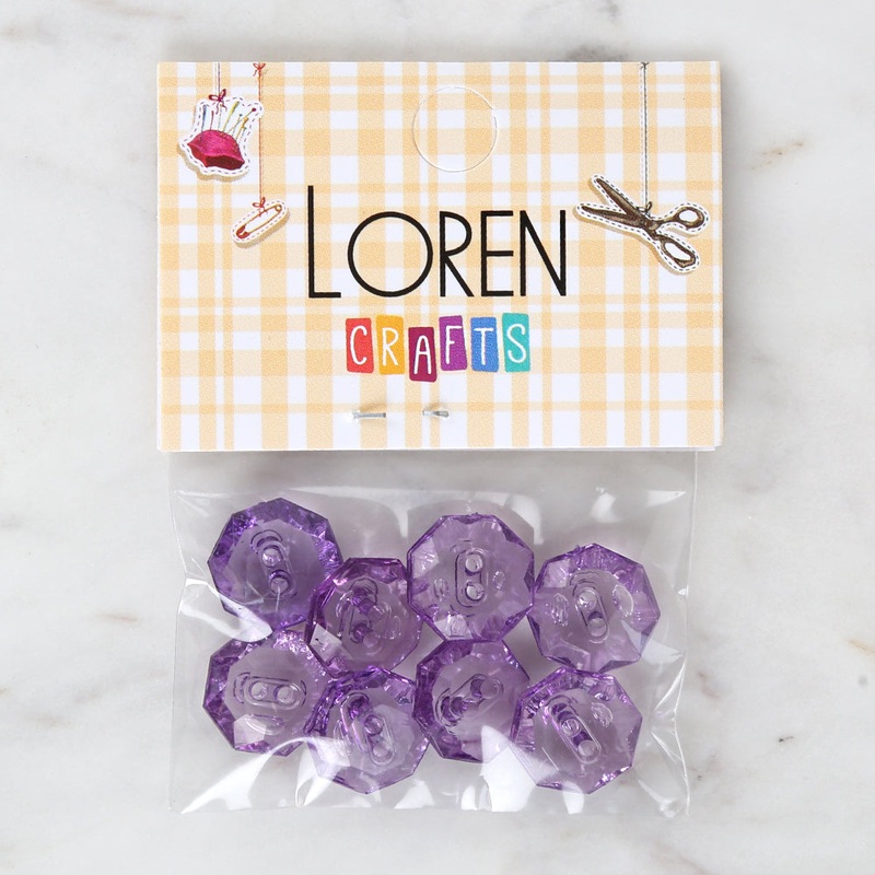 Loren Crafts 8-piece Purple Button – 3066