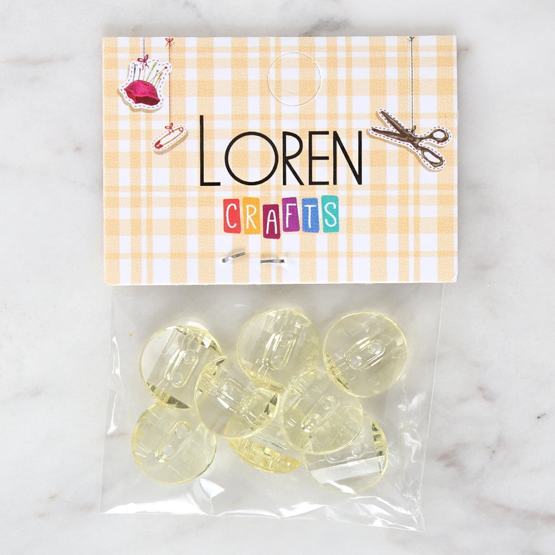 Loren Crafts 8-piece Yellow Button – 3067