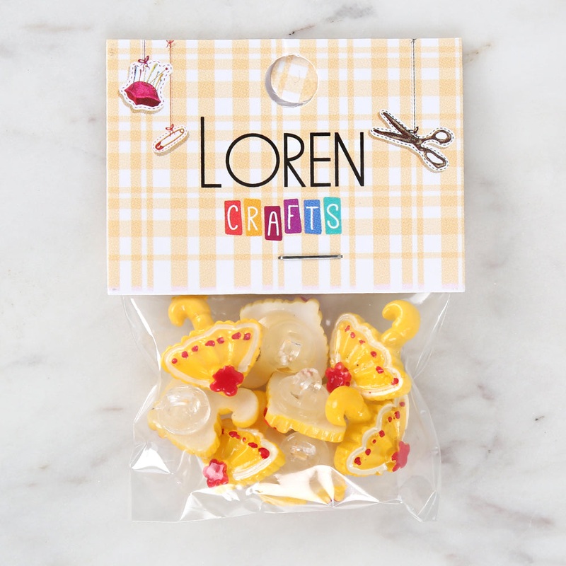 Loren Crafts 8-piece Yellow Umbrella Button – 3009
