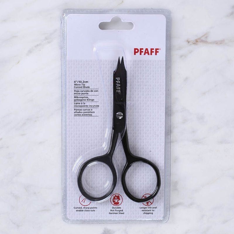 PFAFF Curved Pointed Embroidery Scissors 4 inch – Black